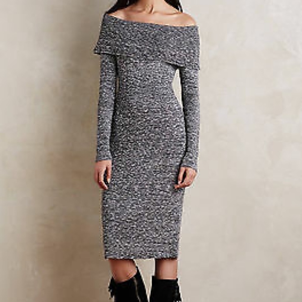 Anthropologie Sojourn Sweater Dress Off Shoulder